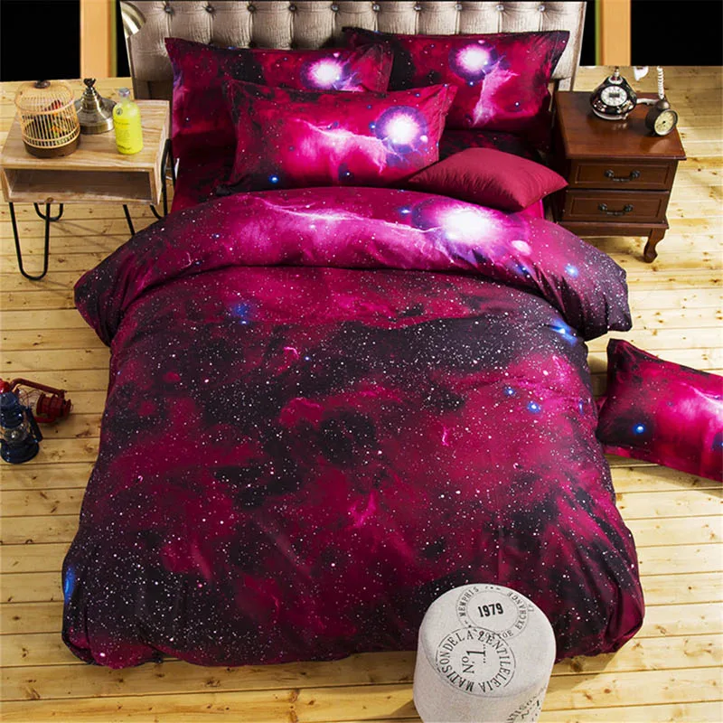 3d Galaxy набор пододеяльников для пуховых одеял, односпальные двойные/queen 2 шт./3 шт./4 шт., комплекты постельного белья, тематическое постельное белье с космическим пространством - Цвет: 6