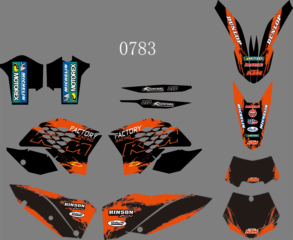 

0783 Motorcycle Team Graphic & Backgrounds Decal Stiker Kits for KTM EXC 2008 2009 2010 2011