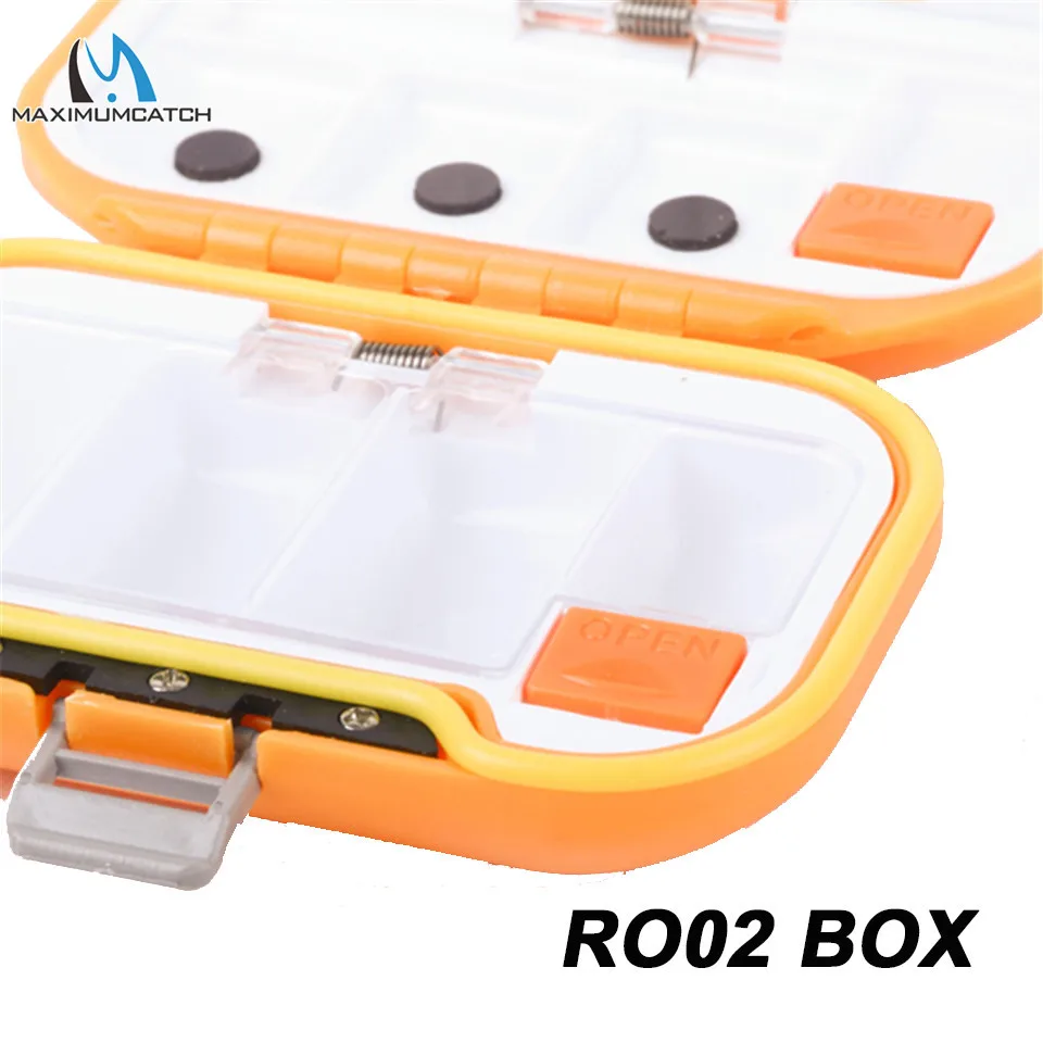 Maximumcatch оранжевый и серый RO мини пластиковая коробка для ловли нахлыстом двухсторонняя коробка для ловли нахлыстом