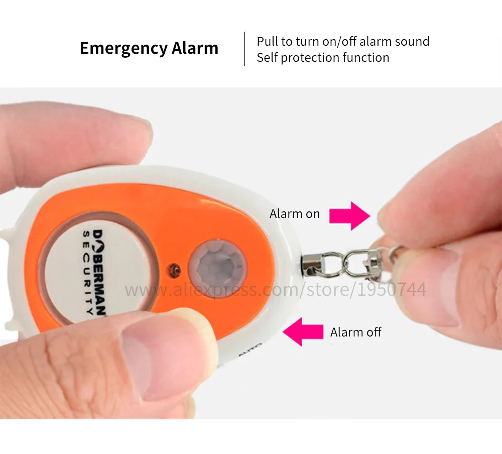 Doberman охранная инфракрасная сигнализация детектор движения датчик сигнализации с аварийным брелком самообороны ИК движение оповещение безопасности инструмент