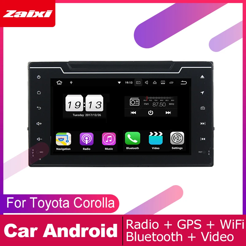 

ZaiXi android car dvd gps multimedia player For Toyota Corolla 2016~2019 car dvd navigation radio video audio player Navi Map