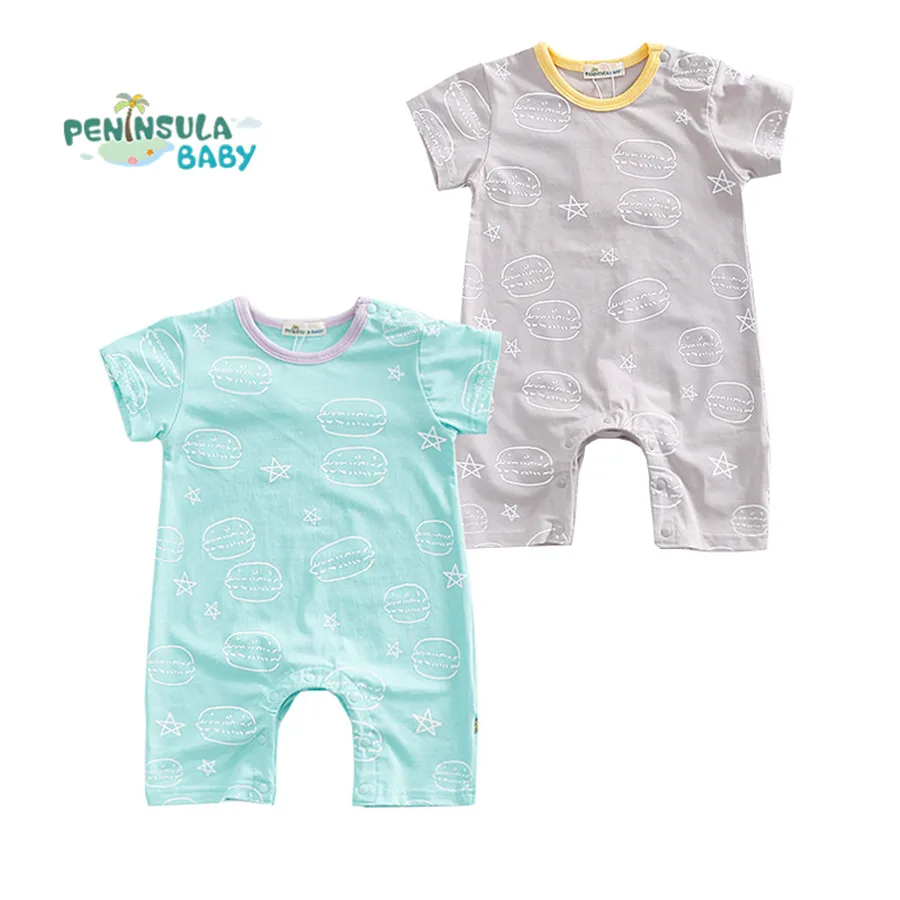Baby Boys Girls Rompers Infant One Piece Jumpsuits Baby Clothes Summer Short Sleeve Cotton Kids