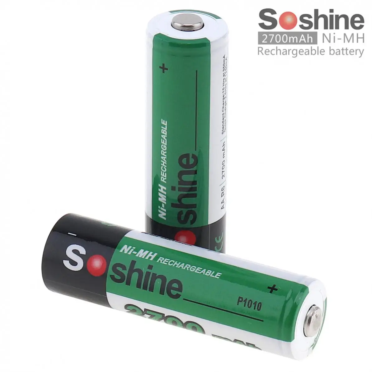2 шт./лот Soshine Ni MH AA 1 В 2700 мАч аккумуляторные батареи + Портативный Аккумулятор для