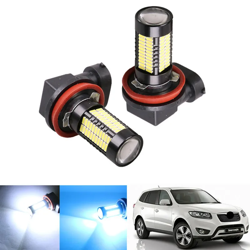 

2PC Led H11 H8 DRL lamp Car Fog Light Bulb For Hyundai Azera Genesis Elantra Coupe Santa Fe Santa Fe XL 2014 white ice blue