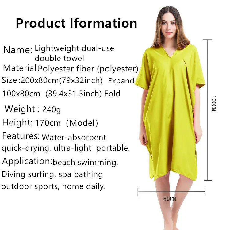 Lady Wearable Beach Towels Quick Dry Portable Towels Dual Purpose Cape Wrap Bath Towel Swimm Changing Clothes Cloak 200x80cm Bath Towel Bath Towels Fashionadult Beach Towel Aliexpress