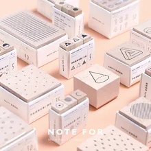 Geometria cubo cilindro números de madeira selo onda dot pinstrip forma scrapbooking diy hobby planejador caderno decoração