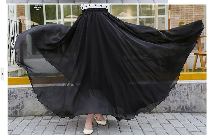 30 шт./лот Federal Express быстро Для женщин Летняя Сексуальная шифоновая длинная юбка модные Лидер продаж принцесса Богемии плиссированная юбка