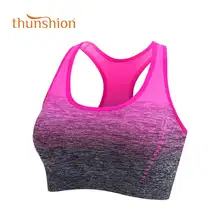 THUNSHION-stanik sportowy, biustonosz, wysoka rozciągliwość, oddychający, dla wysportowanych kobiet, z wkładkami dla wygody w czasie biegania, do jogi, siłowni, bezszwowy, do sportu
