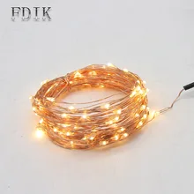 Светодиодные полосы света вечерние украшения 2 м 5 м 10 м медные серебряные провода гирлянды водонепроницаемые праздничные светильники для сказочных Рождества