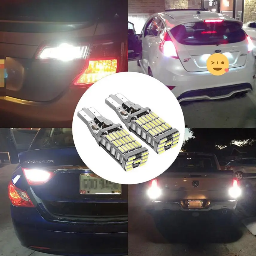 2xled лампочки 4014 45SMD 921 912 T10 T15 W5W сигнал поворота реверсивная резервная лампа #