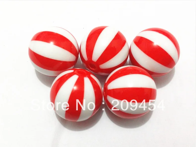 

(Choose Size First) 12mm/16mm/20mm Red Acrylic Watermelon Beads