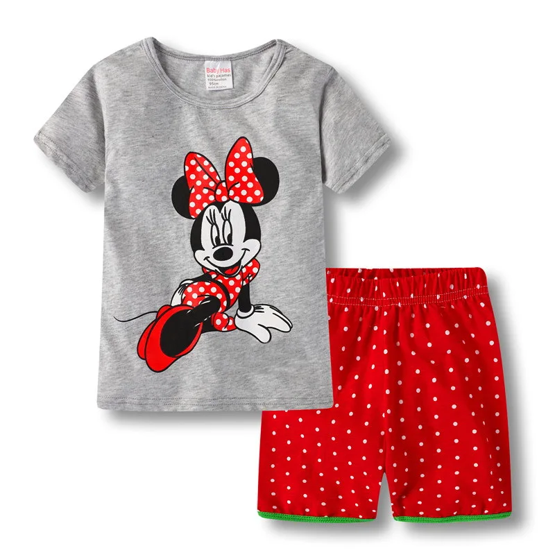Летние Детские комплекты одежды с героями мультфильмов; костюм с короткими рукавами для маленьких мальчиков и девочек; пижамы; домашняя одежда; детская одежда для сна; ночная рубашка; пижамы - Цвет: model 7