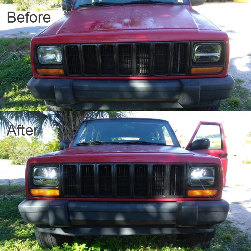 5 x 7 Rectangular LED Headlights DRL Turn Signal For Jeep Wrangler Cherokee XJ Trucks Offroad Headlamp Replacement H6054 H5054 (15)