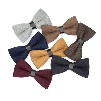 

TagerWilen Men's Bowties Neckwear Bowknot Bowties Cravats Casual Wool Handmade Bow Ties Wedding Party For Women T-32