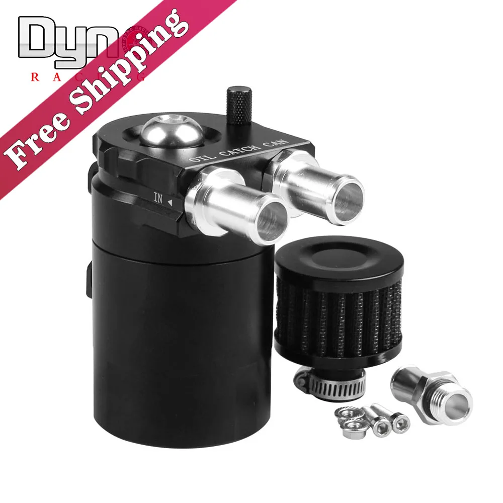 Universal Baffled Aluminum Oil Catch Can Reservoir Tank / Oil Tank With Filter with Adapters for