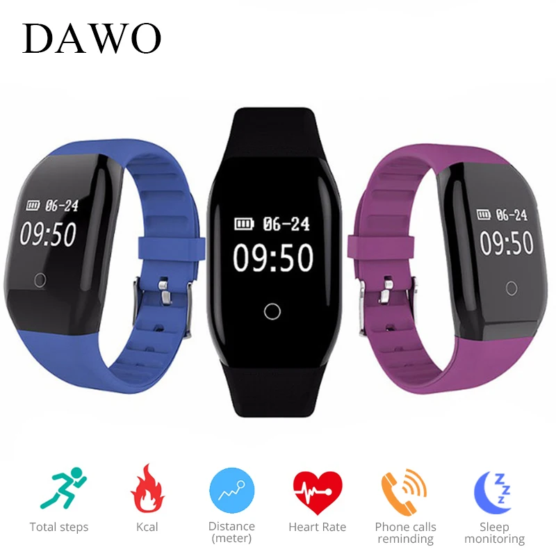 

DAWO 608HR Fitness Bracelet Activity Tracker Bluetooth Heart Rate Monitor Sport Call/SMS Reminder Watch pk Fitbits mi band 2 3