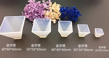 

5pcs/set 20-60mm 3D Rectangular Pyramid Cabochon Silicon Mold Mould For Epoxy Resin Jewelry Beads Making