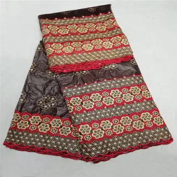 

(5+2yards/set)2018 latest beaded bazin riche getzner new black with gold thread embroidery for brocade dress high quality