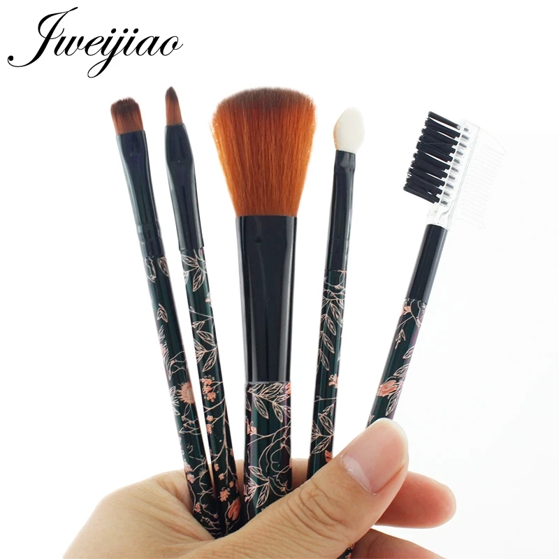 

JWEIJIAO Pro 5Pcs Makeup Brushes Set Eye Shadow Foundation Powder Eyeliner Eyelash Lip Make Up Brush Cosmetic Beauty Tool