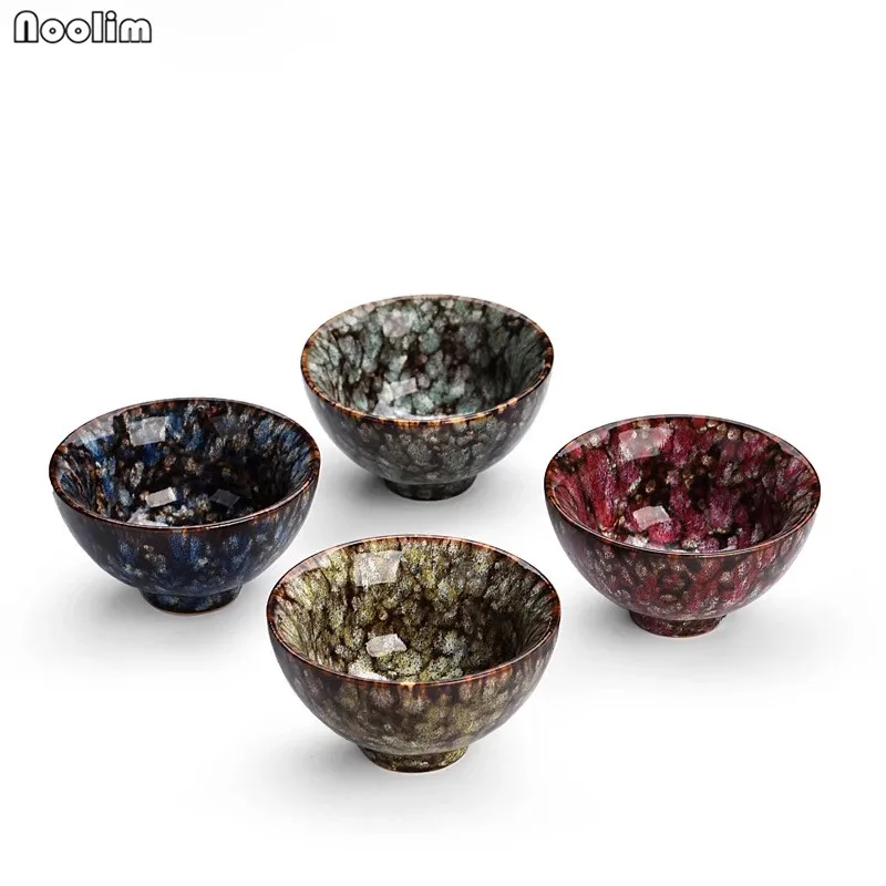 

NOOLIM 1PC 85ml Variable Glaze Tea Set Cups Colorful Transmutation Glaze Jun Porcelain Bowl Tea Cup Ceramic Teacup Drinkware