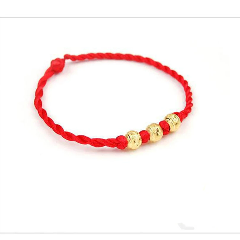 Red string bracelet with gold charm Clearance