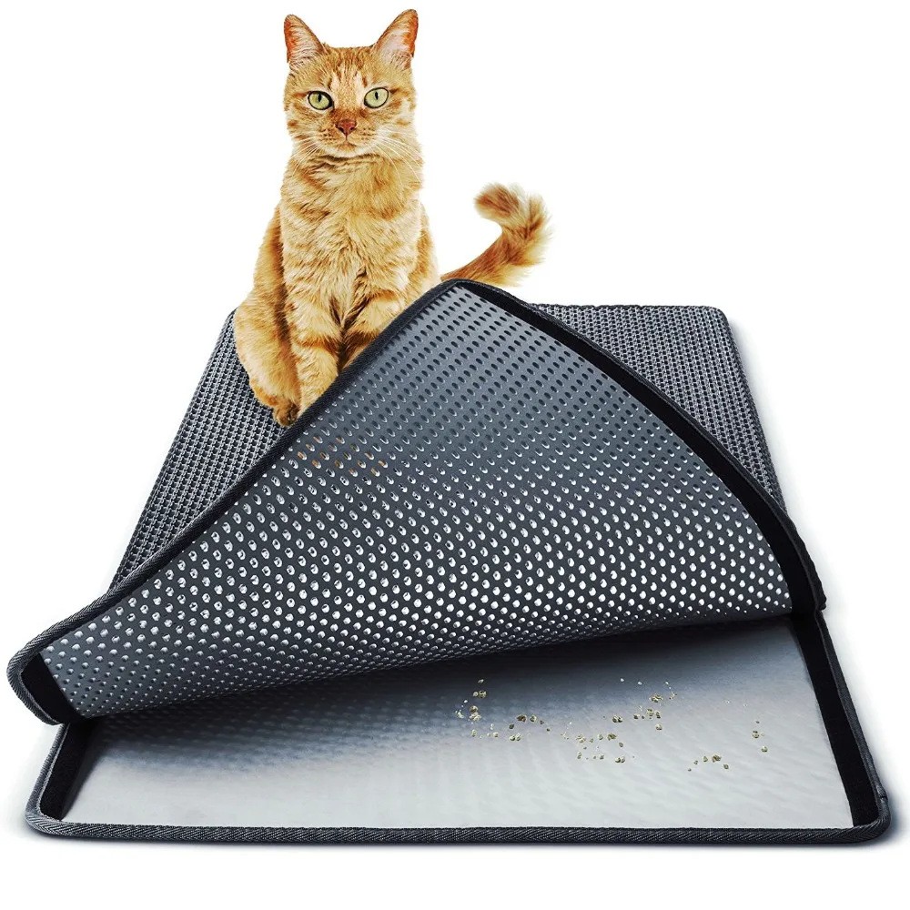 Waterproof Pet Cat Litter Mat EVA Double Layer Cat Litter Trapping Pet