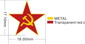 

18mm Communism star metal badge pin plated in gold color