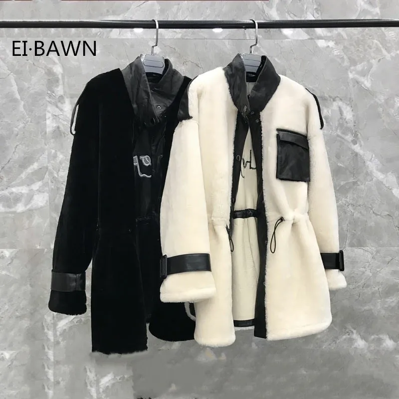 

Real Pure Natural Fur Winter Jacket Women Clothes 2019 Korean Elegant Real Fur Coat Wool Jacket Sheep Shearling Fur Coats