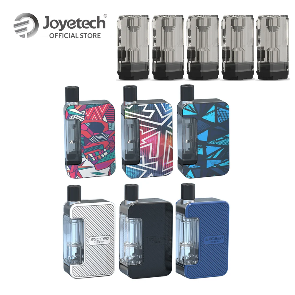 

Original Joyetech Exceed Grip Pod System Kit Built in 1000mAh Battery 0.4/0.8ohm EX-M Mesh Coil Zinc Alloy PC VS eGo Aio E-Cig