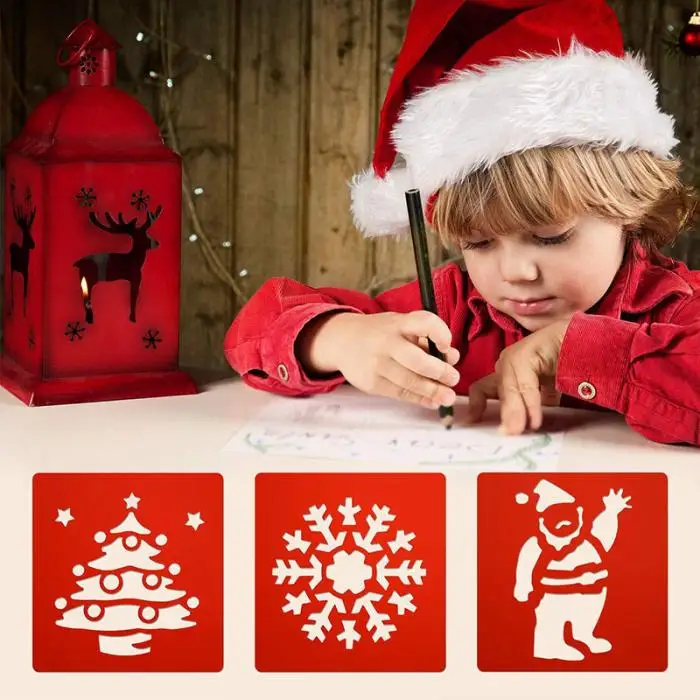 Высокое качество пластик DIY шаблон для рисования доски автомобиля животных Рождественские елки игрушки для рисования детей Домашняя школа канцелярские принадлежности