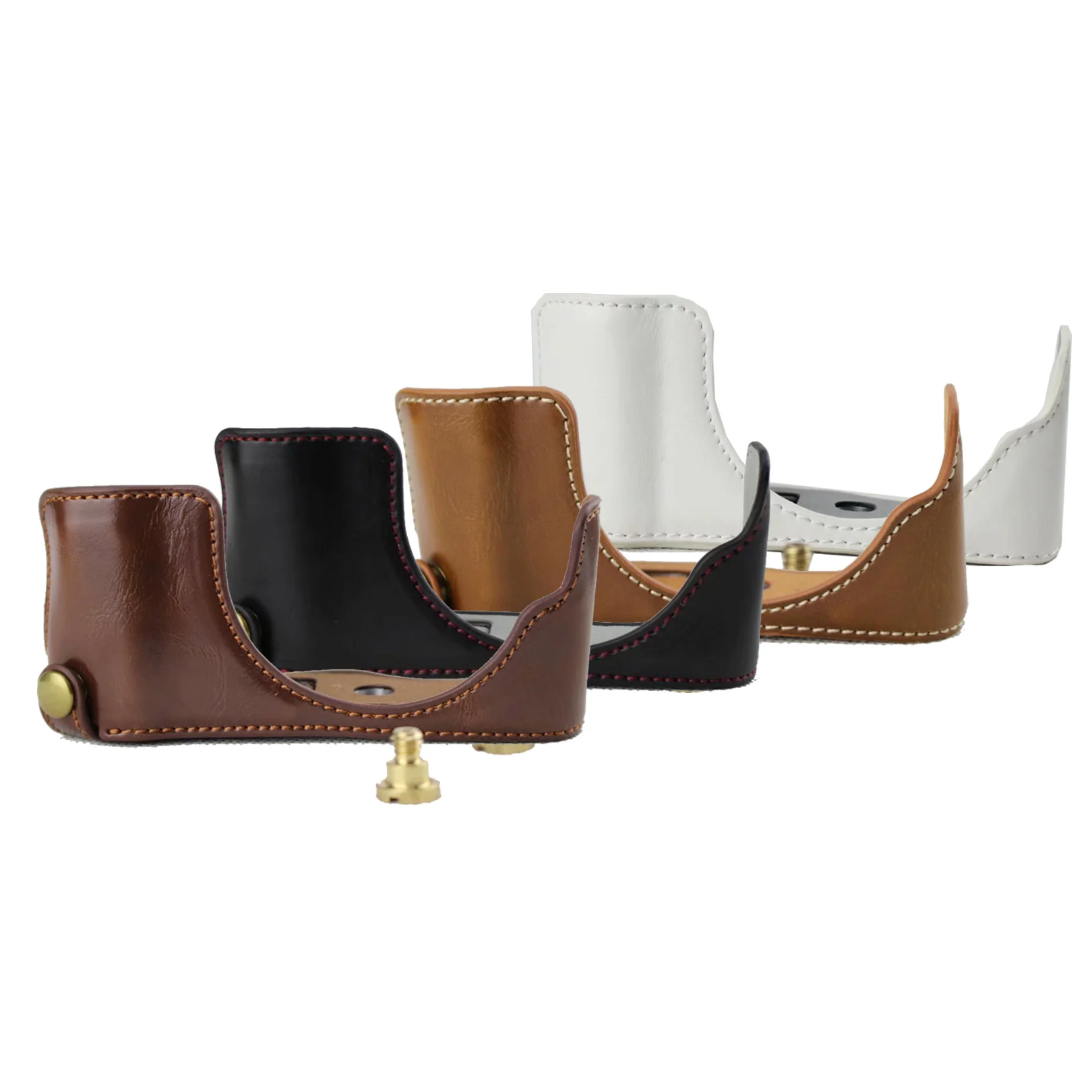 New Pu Leather Camera Case Half Body Cover For Panasonic Lumix GF7 GF8 GF9 GF10 Remove Battery Directly