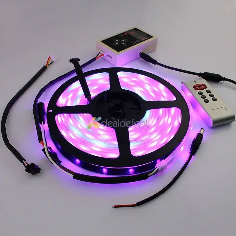 cheap 5M IC 1903 IP67 tube waterproof 5050 150 leds Dream Magic RGB LED Strip + 133 Color Change Remote Controller