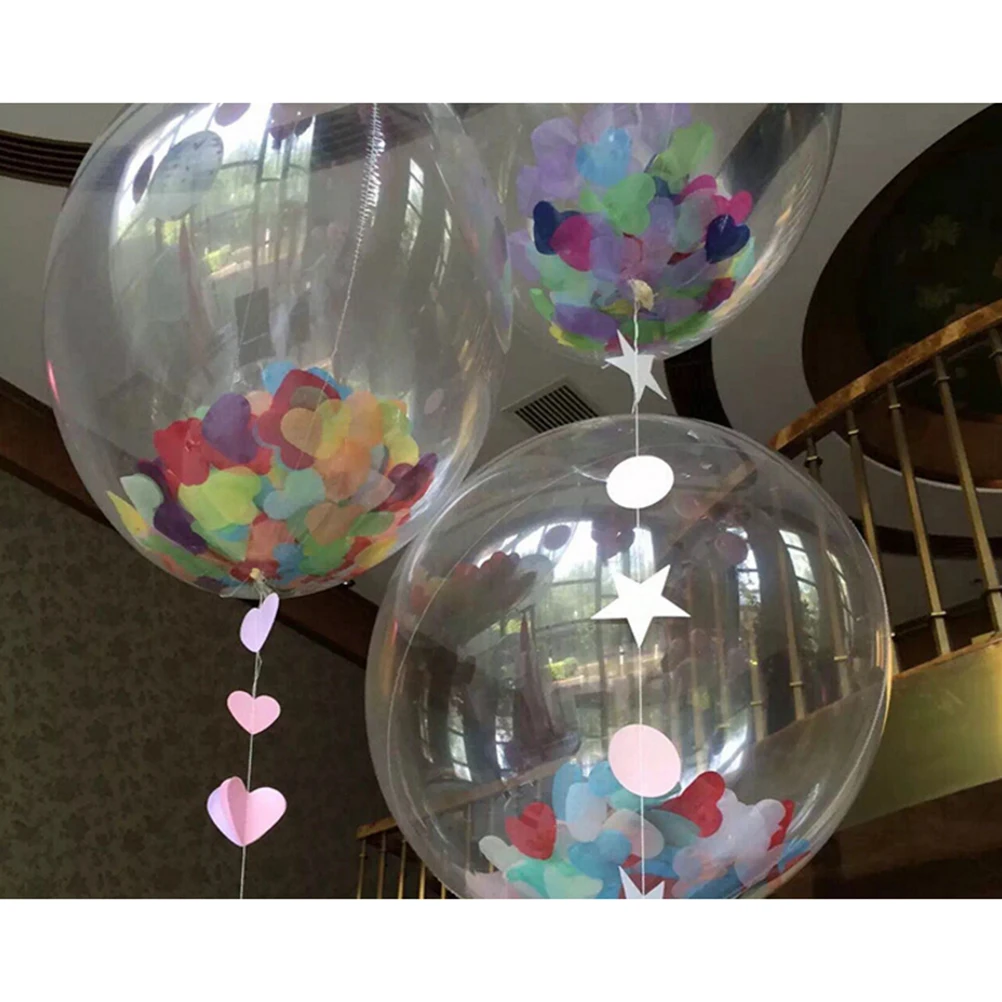 24 Inch Clear Confetti Balloon Giant Transparent Helium Air GloboFoil