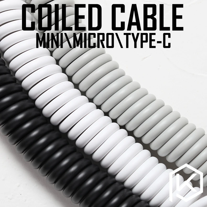  coiled Cable wire Mechanical Keyboard GH60 USB cable mini micro type c USB port for kit DIY poker 2
