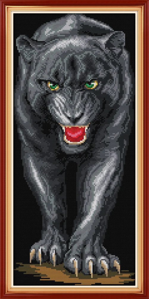 Panther cross stitch kit aida 14ct 11ct count print canvas stitches embroidery DIY handmade | Дом и сад
