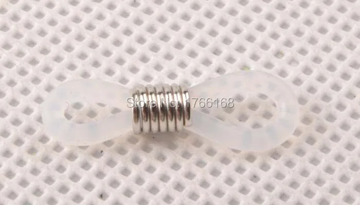 100 шт. силиконовый прозрачный чехол тон концы для цепочка для очков держатель крючки для шнур для очков 21x4 мм Черно-Прозрачная защитная плёнка