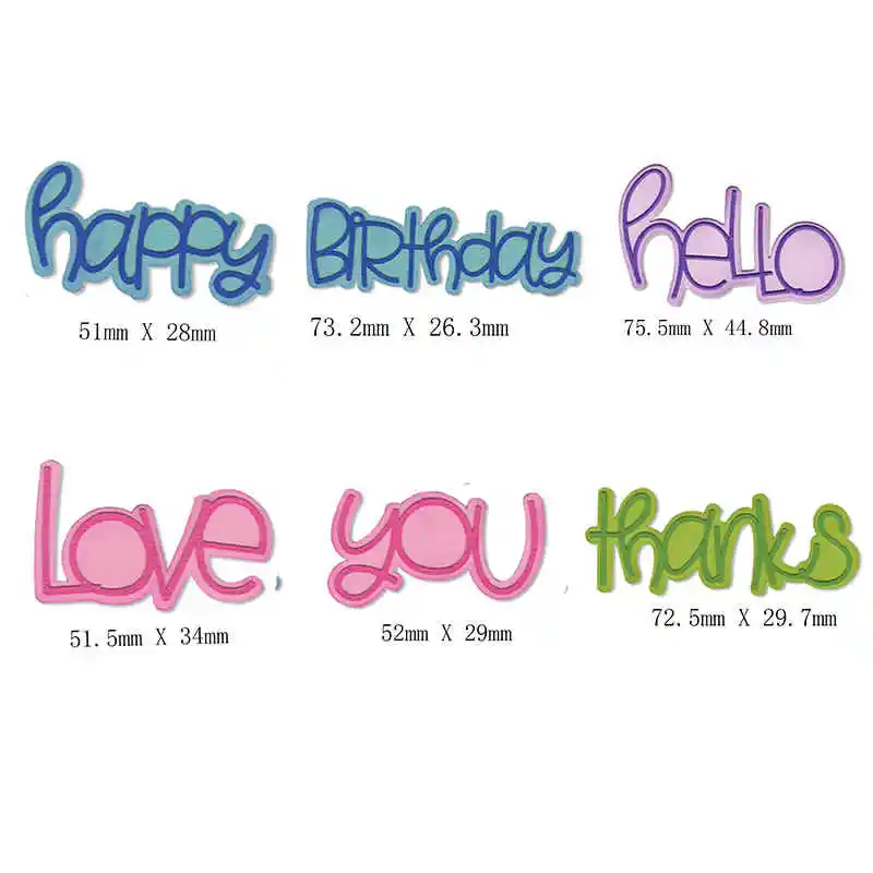 

Letters Happy Birthday Love You Metal Cutting Dies Stencils for DIY Scrapbooking Decorative Embossing Card Crafts Die Cuts 2019