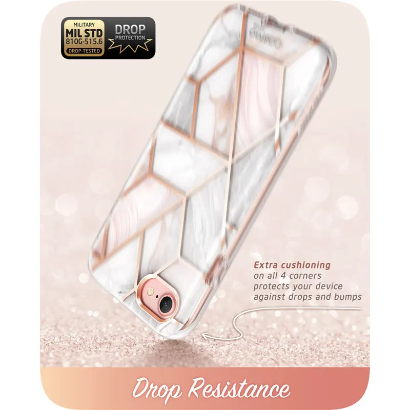 For iPhone SE 2022/2020 Case For iPhone 7/8 Case I-BLASON Cosmo Full-Body Marble Bumper Cover WITH Built-in Screen Protector iphone se silicone case