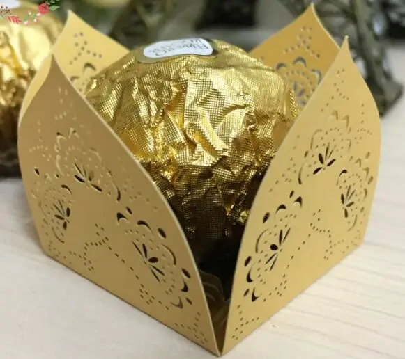 Big Heard Love, 50 шт в наборе, обертки для кексов коробка конфет бар Baby Shower шоколадный батончик аксессуары для тортов вечерние товары для свадьбы - Цвет: golden