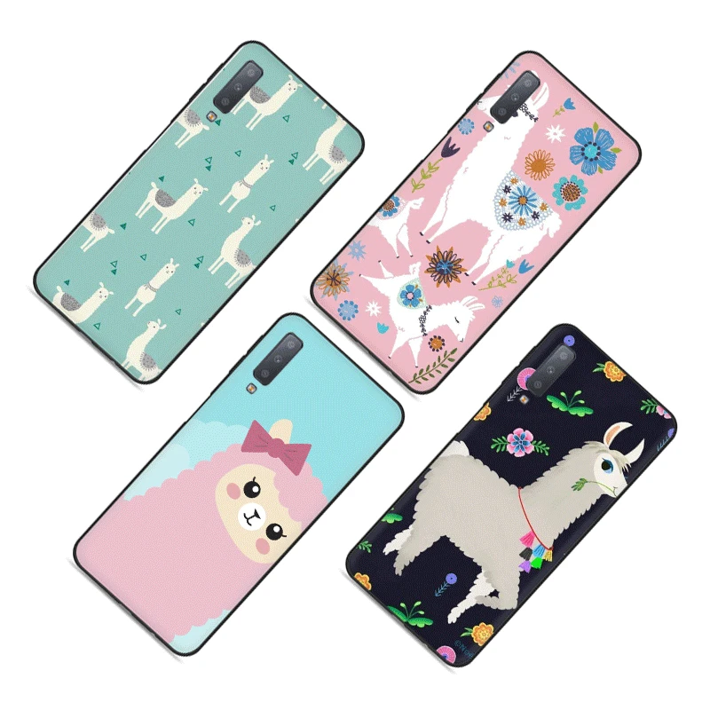 Милый мягкий силиконовый чехол для телефона Kawaii с ламой альпакой и животными Samsung