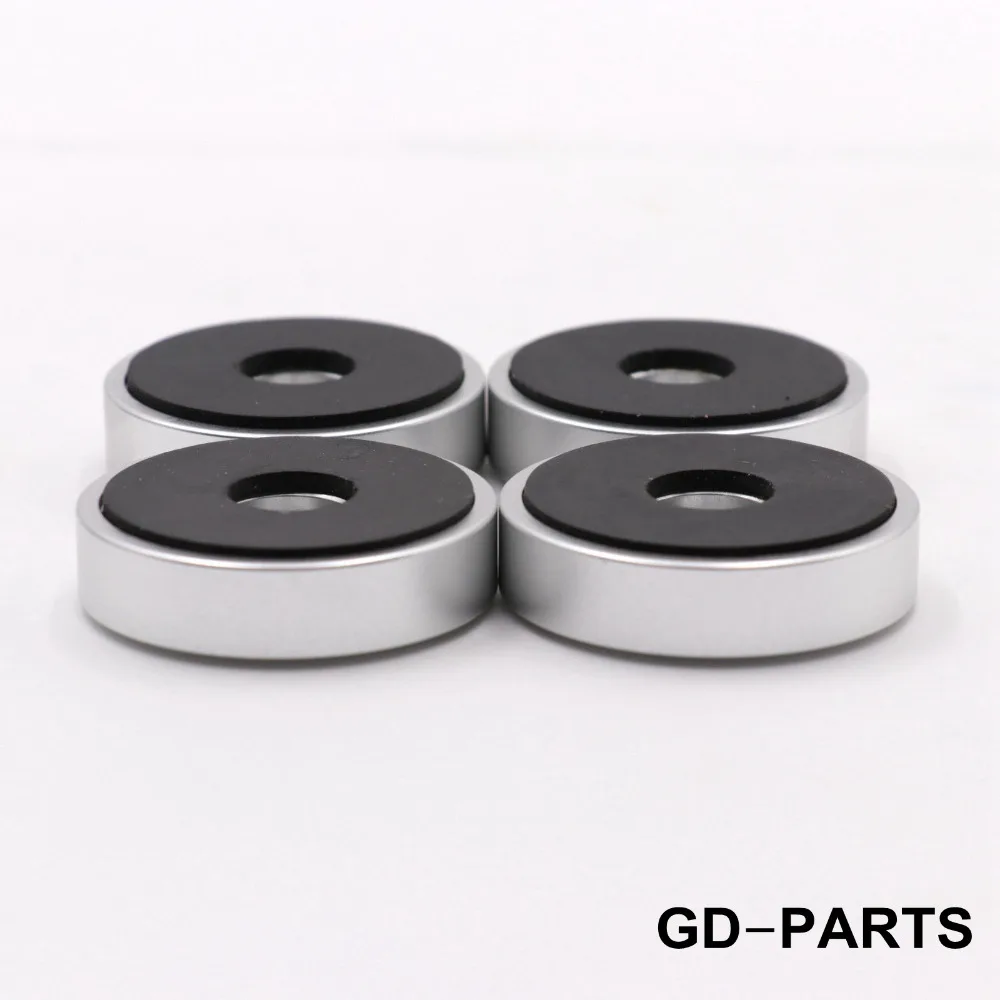 

40x10mm Machined Solid Full Aluminum Speaker Isolation Feet Pads Stand for AMP DAC CD Player Turntable Cabinet Silver Black