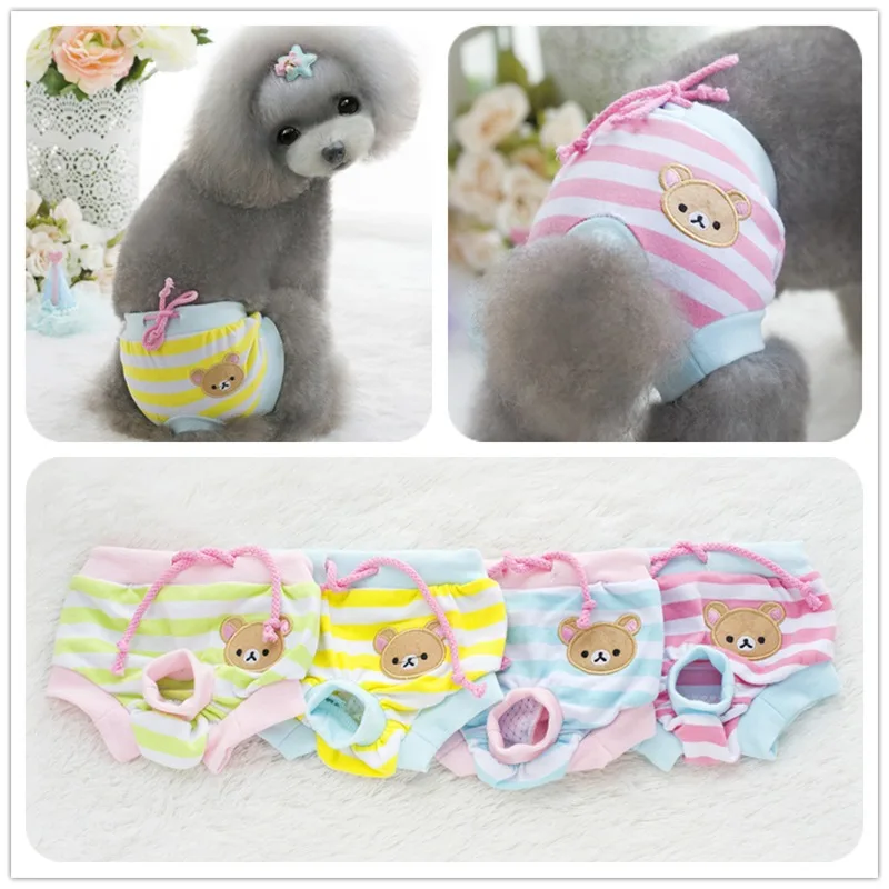 Женские санитарные трусы в полоску с принтом горошек|small dogs puppies|clothes for small dogdog clothes