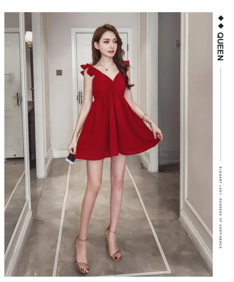 2018 NEW   Arrivals Women Summer Sexy night shop with high waist and back holiday sling dress Mini  Paty Dress Free shipping