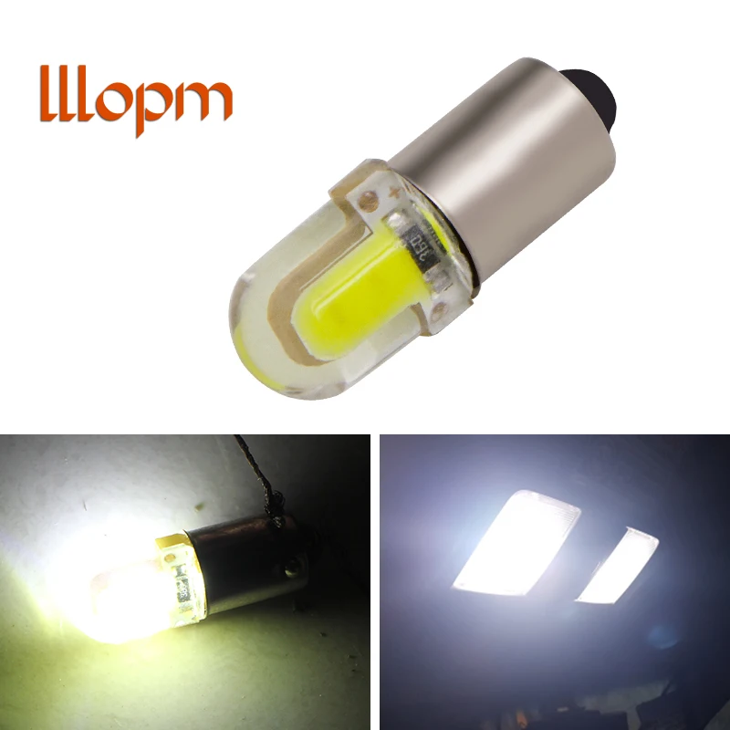 

1Pcs BA9S T4W 363 1895 233 super bright Round 3D COB LED Pure White Car License Plate Light Bulb Auto Lamp marker light DC 12V