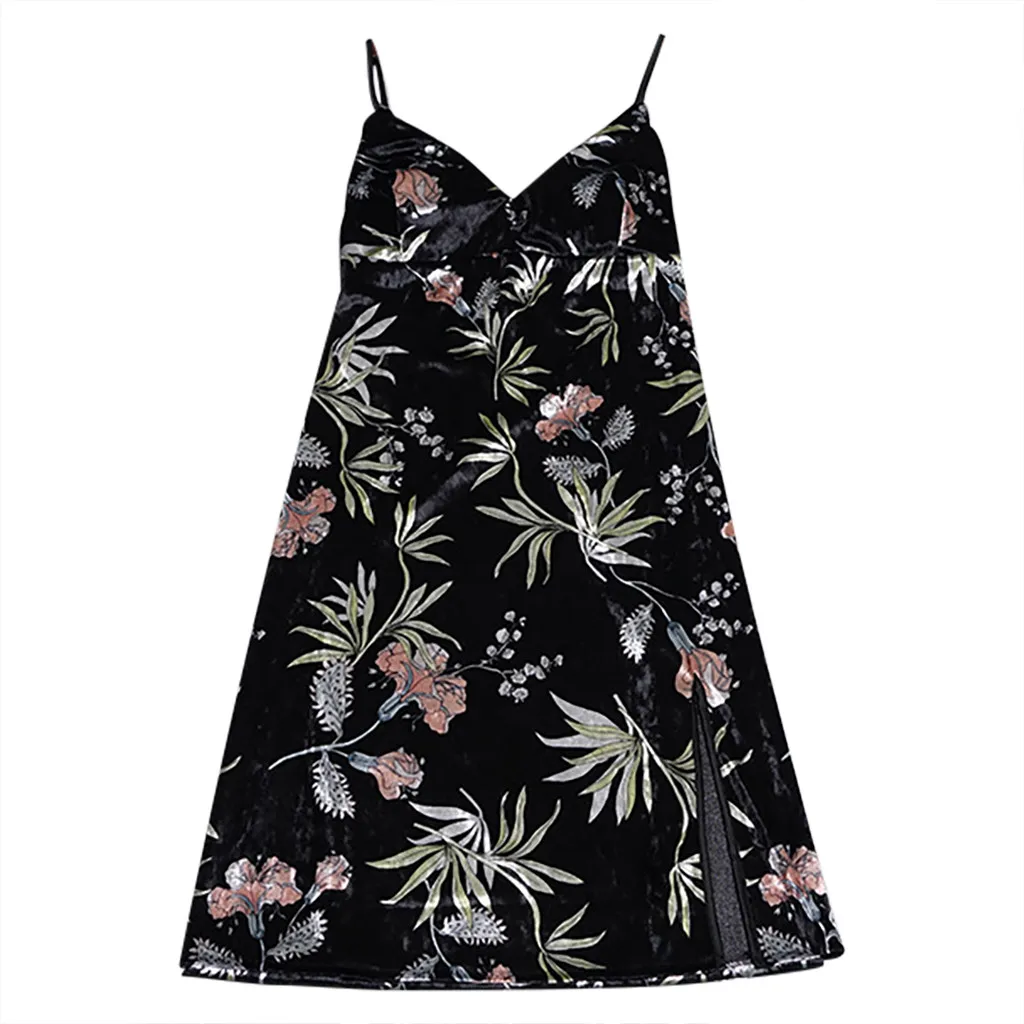 

Women Sexy Gold Velvet Print Sling Sleepwear Lingerie Nightwear Underwear ropa interior femenina#M2Y5