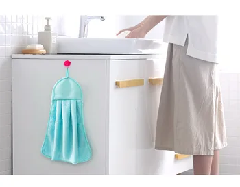 

1PC Kitchen Cartoon Thick Hanging Cloth Soft Plush Dishcloths Microfiber Bathroom Hand Towel Absorbent Cleaning Cloth OK 0604