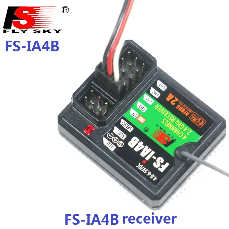 

FlySky FS-IA4B 2.4G 4CH Receiver Support Data Backhaul PPM Output iBus Port for FS i4 i6 i10 iT4S Transmitter RC Car Boat