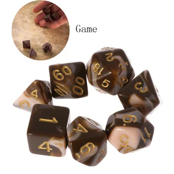 

7pcs/set Sided Dice D4 D6 D8 D10 D12 D20 For Dungeons&Dragon D&D RPG Poly Game