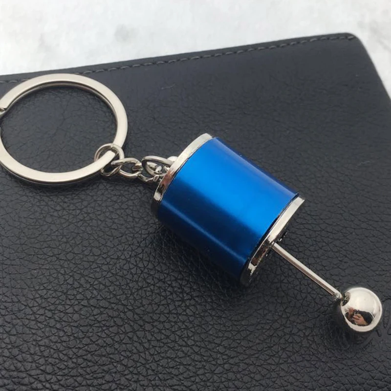Автомобильный брелок для ключей шестиступенчатая съемная коробка передач ручка переключения передач Брелок «коробка передач» Авто брелок подвеска - Название цвета: Синий