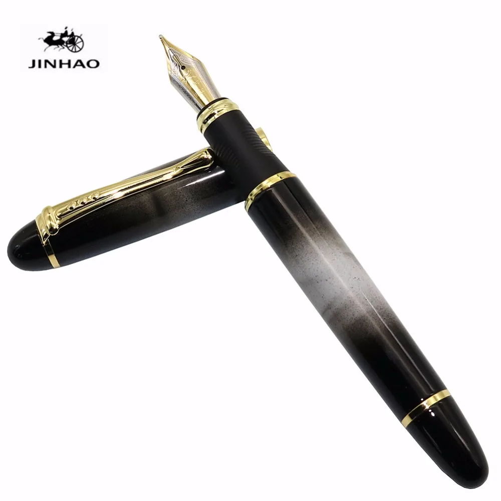 Jinhao X450 самопишущее перо полностью металлический золотой зажим роскошные ручки канцелярские принадлежности для студентов офисные школьные принадлежности